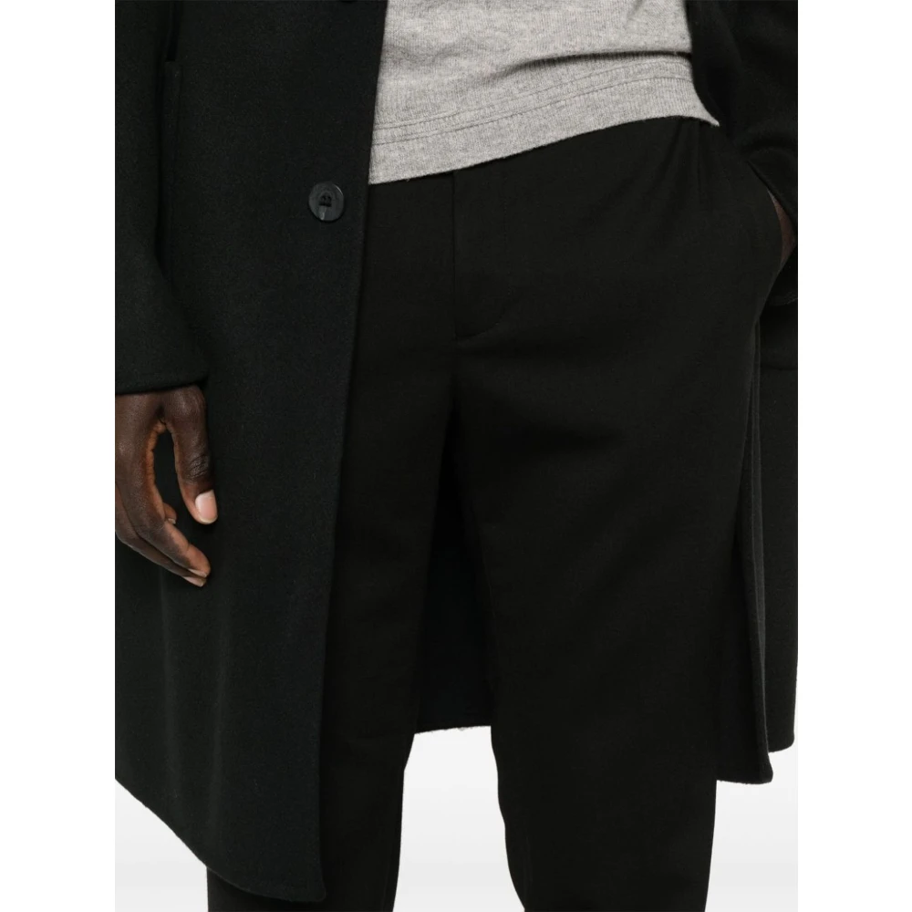 Incotex Zwarte Wolmix Getailleerde Broek Black Heren