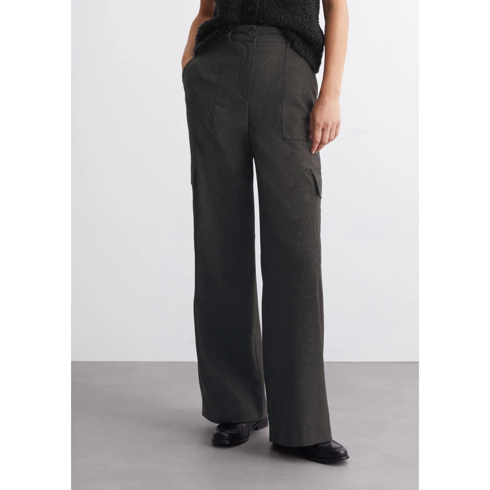 Marc O'Polo Cargo broek wijd Gray Dames
