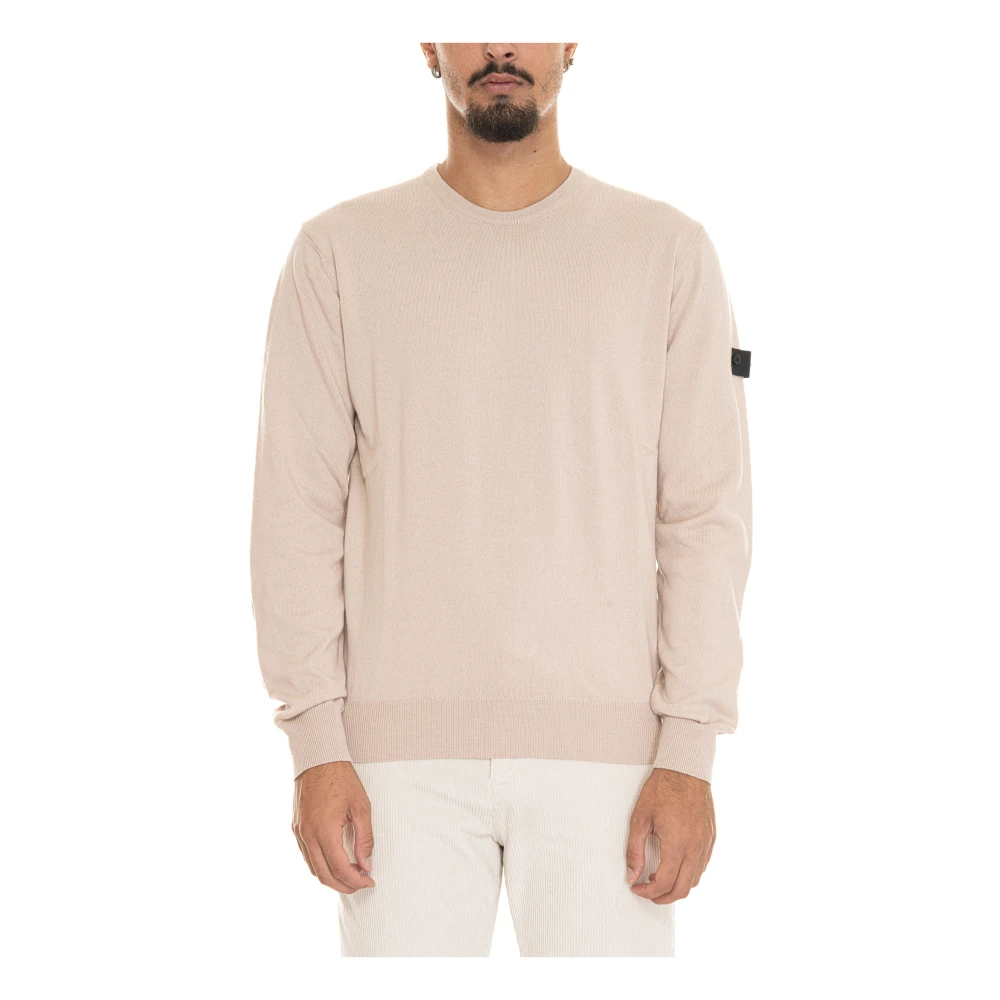 Peuterey Ronde hals trui met armlogo Beige Heren