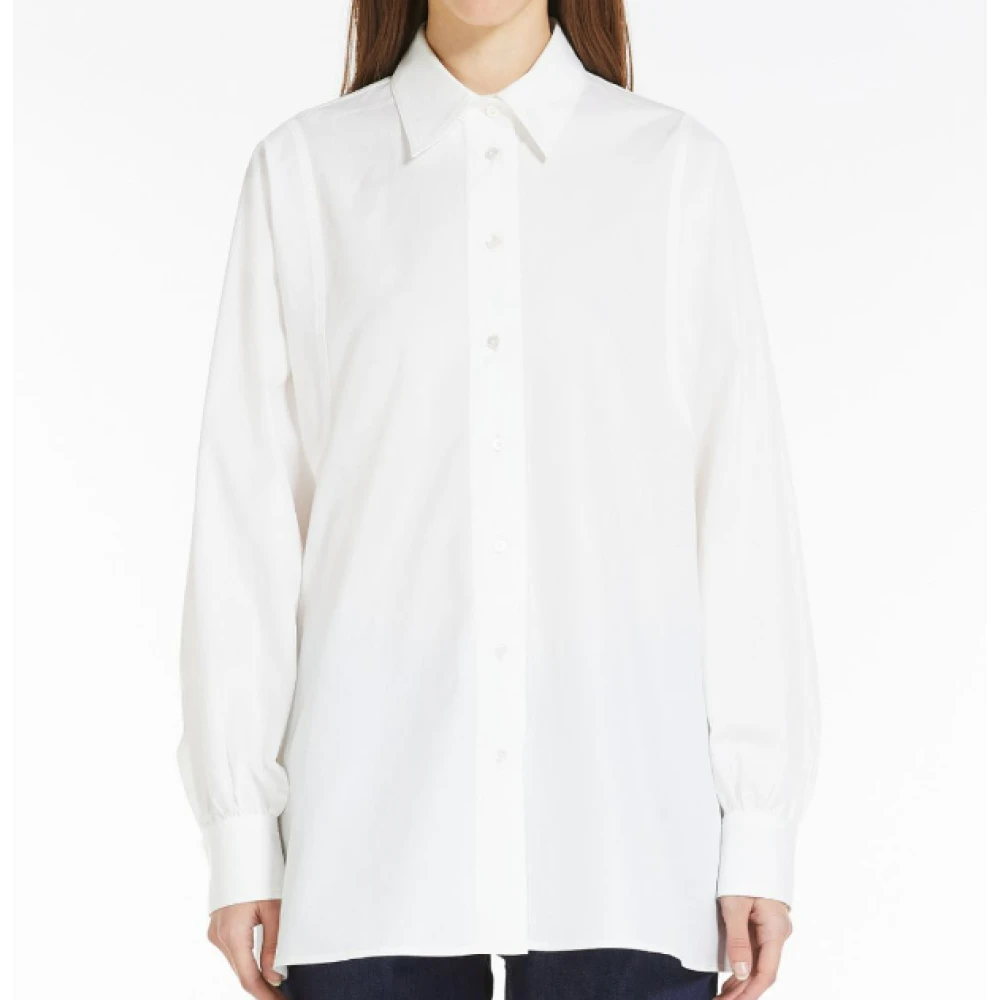 Max Mara Weekend Witte Katoenen Overhemd met Lange Mouwen White Dames