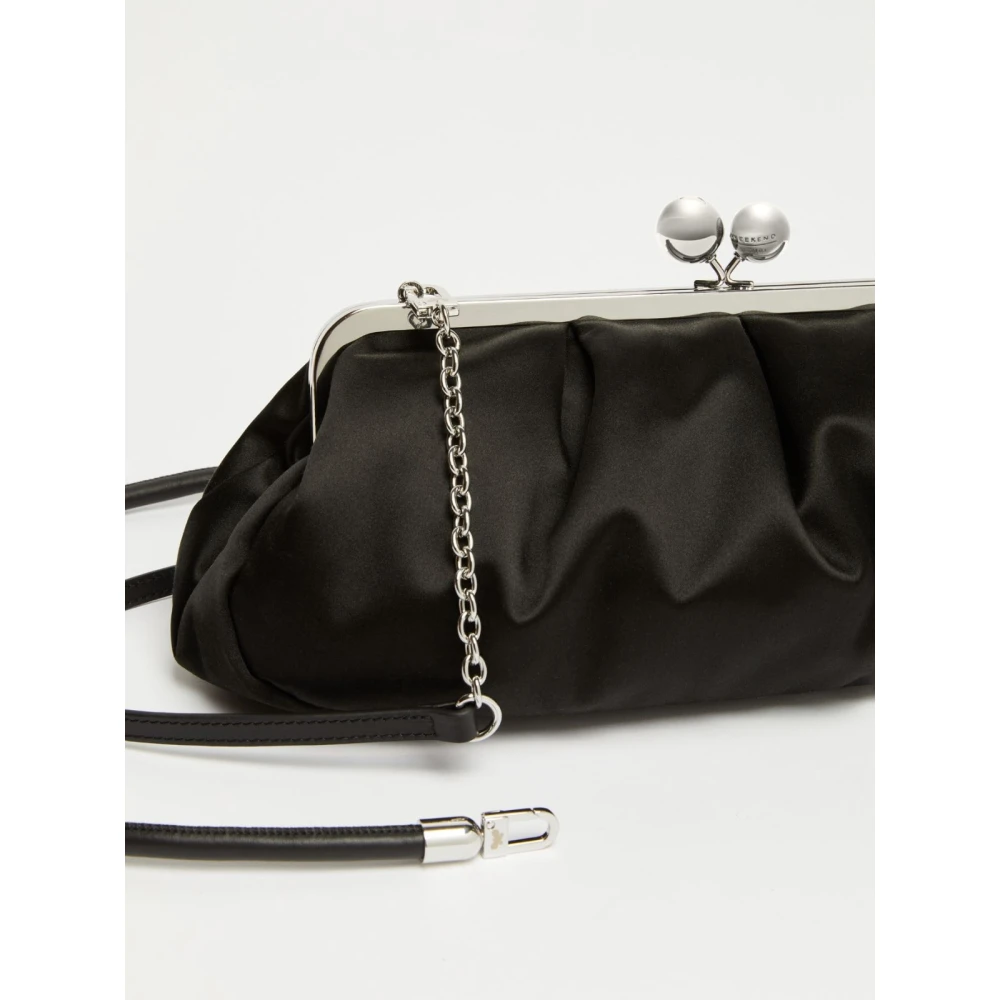 Max Mara Weekend Elegante satijnen schoudertas met afneembare bandjes Black Dames
