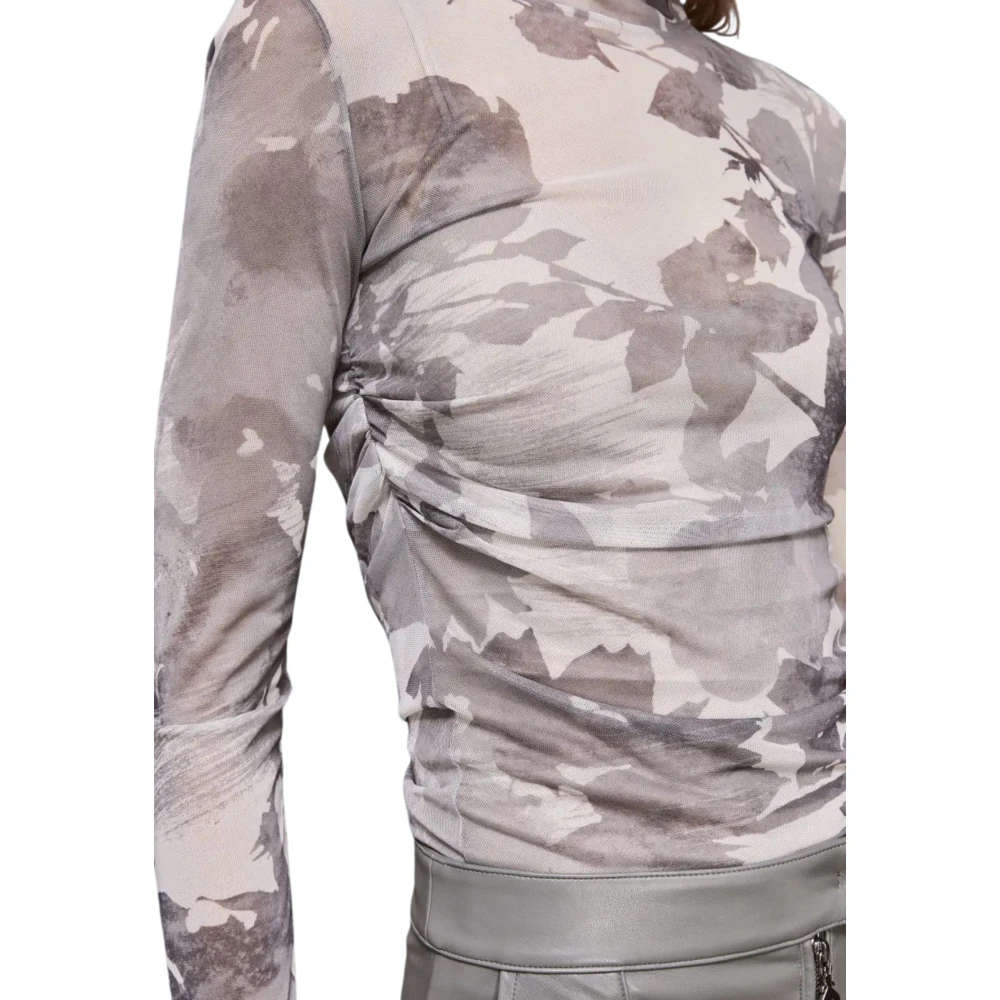 PATRIZIA PEPE Bloemenprint Tule Trui Gray Dames