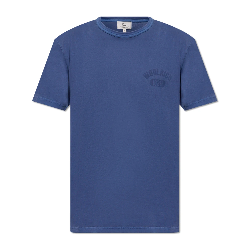 Woolrich T-shirt met logo Blue Heren