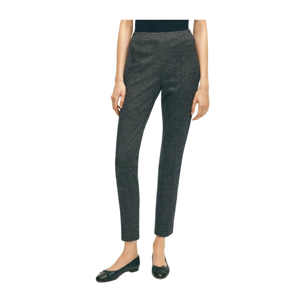 Brooks Brothers Middengrijze katoenen en wollen broek Gray Dames