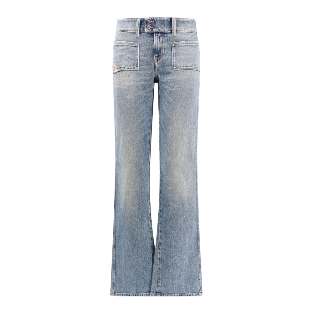 Diesel Blauwe Jeans Lage Taille Rechte Pijp Blue Dames