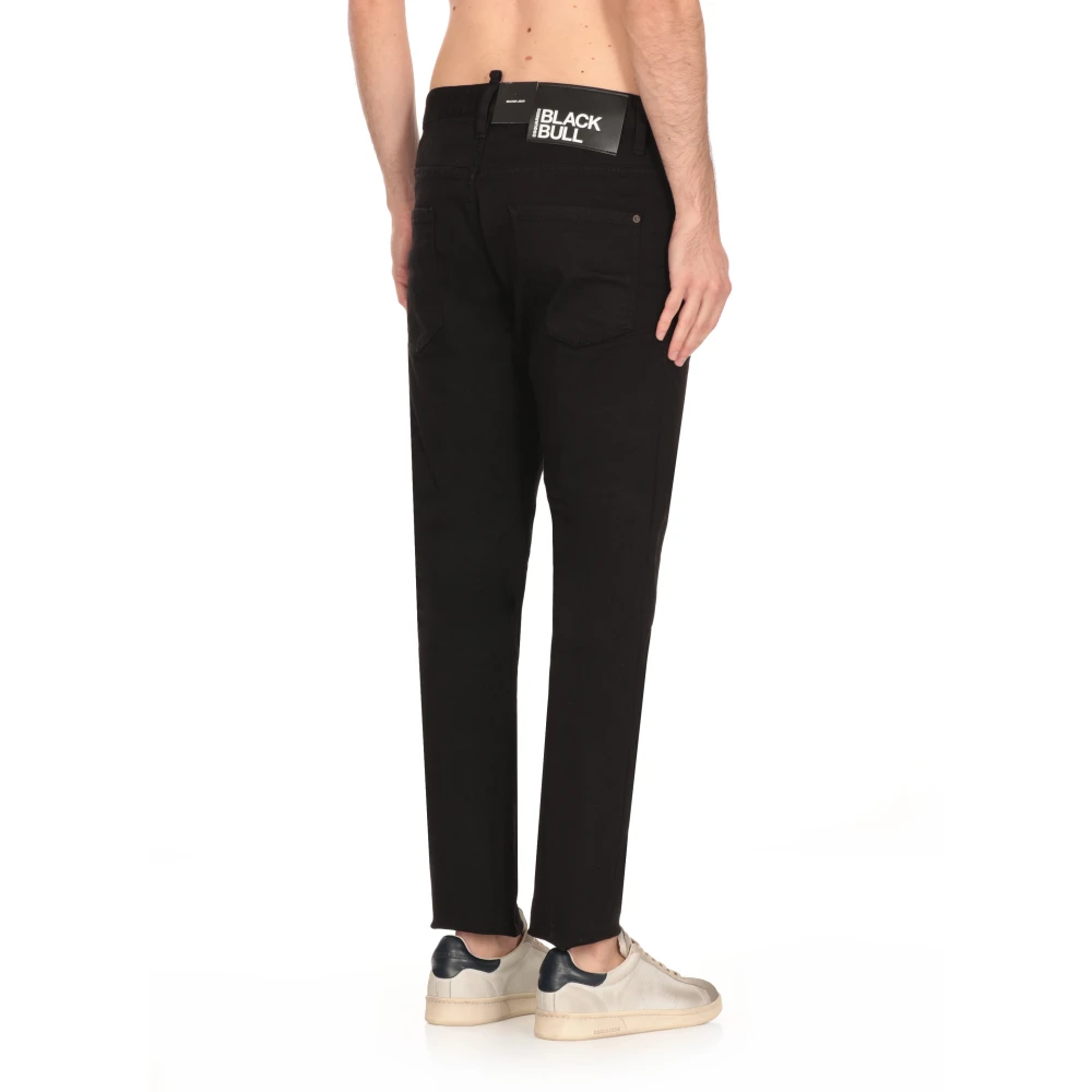 Dsquared2 Zwarte Katoenen Jeans met Logopatch Black Heren