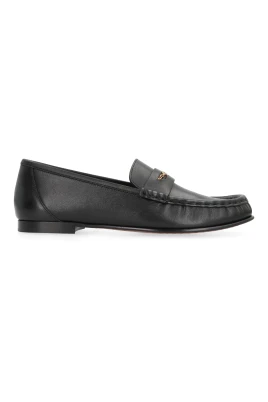 Läder Loafers med Rund Tå