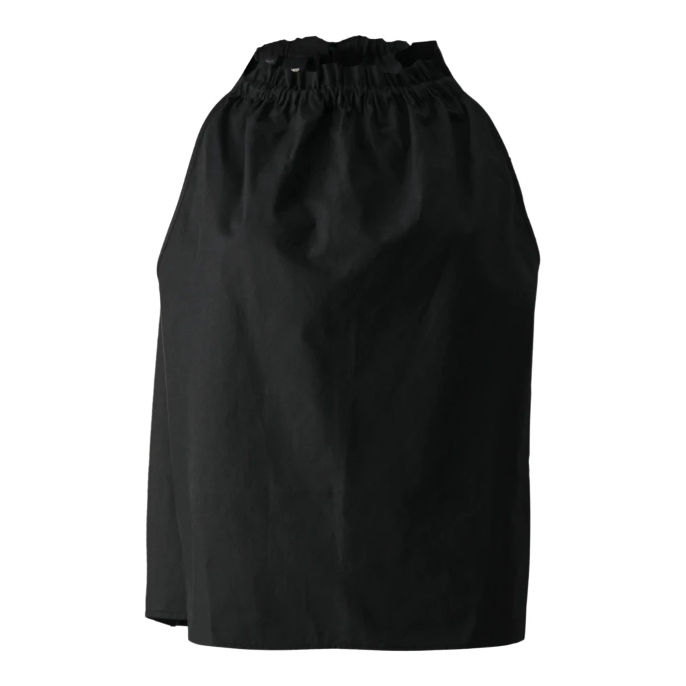 pinko Zwarte Mouwloze Katoenen Top Black Dames