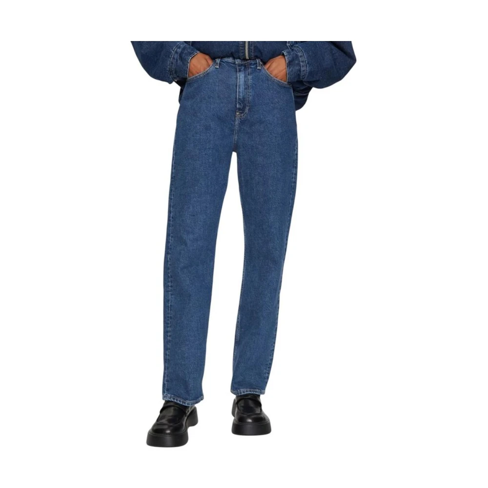 Calvin Klein Jeans Women's Blue High Rise Straight Cotton Jeans W28 L32
