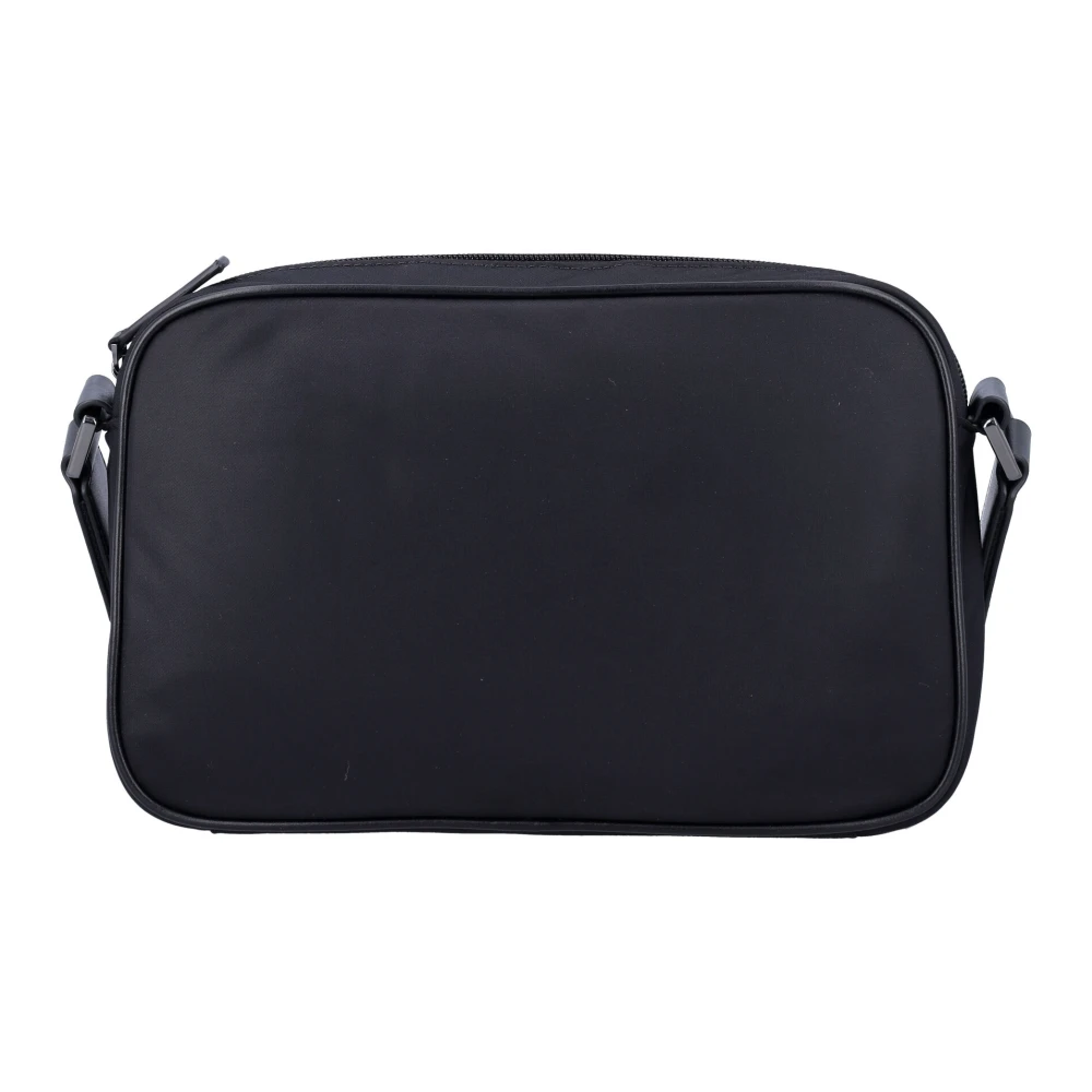 Emporio Armani Zwarte Nylon Schoudertas met Rits Black Heren