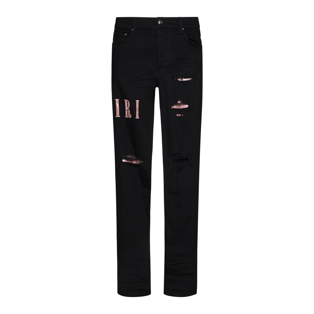 Amiri Zwart Roze Skinny Jeans Black Heren