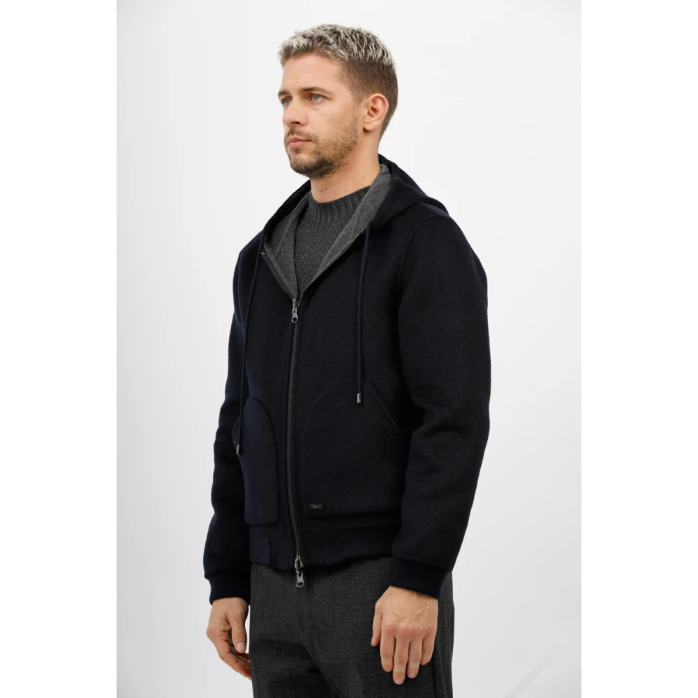 The Jack Leathers Omkeerbare wollen jas Blue Heren