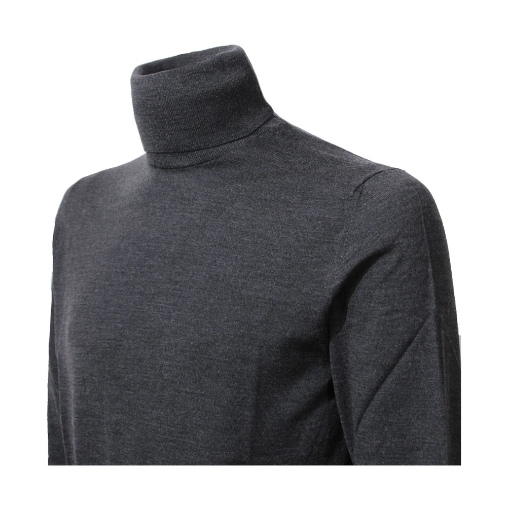 Zanone Flexwool Coltrui Trui Antraciet Slim Fit Gray Heren