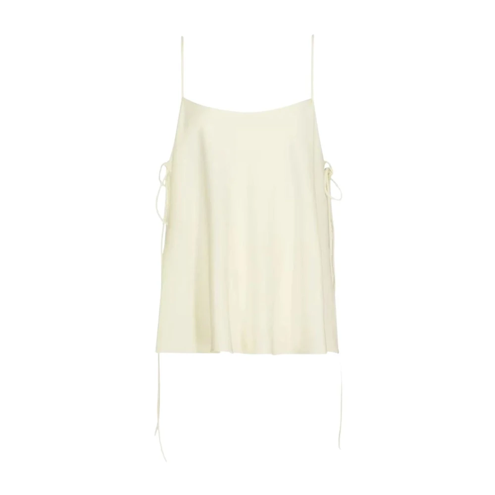 Alaïa White Sleeveless Tops, Female, S, Tied Blouse