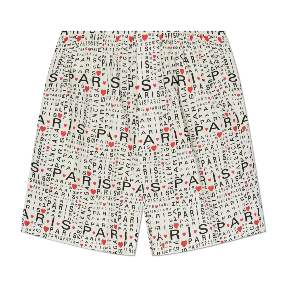Balenciaga Shorts met logo White Heren