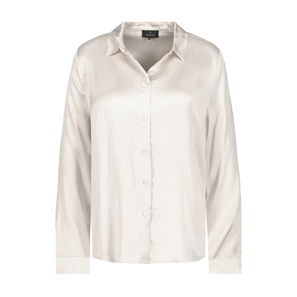 Monari Lange Mouw Blouse Beige Dames