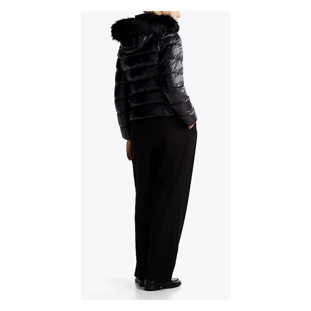 Tommy Hilfiger Dames Gloss Down Jas met Bont Black Dames