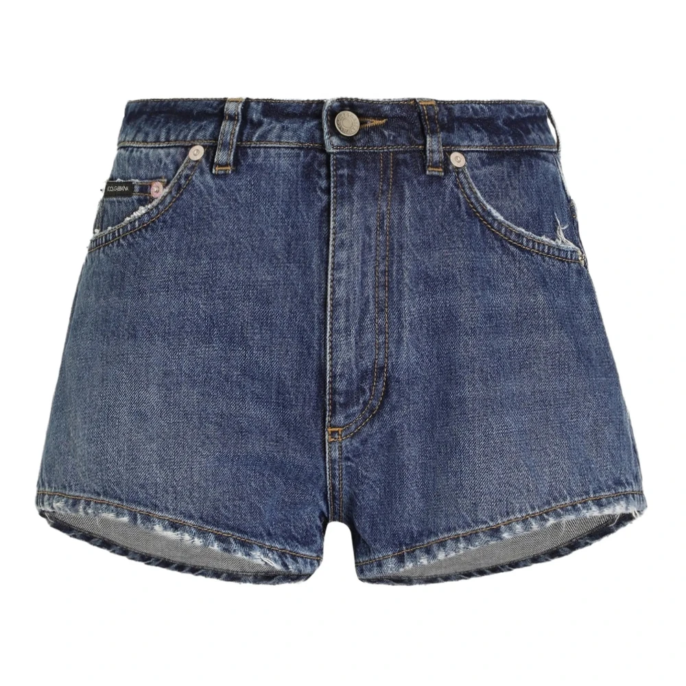 Dolce & Gabbana Blue Denim Shorts, Female, S, Cotton Denim Shorts