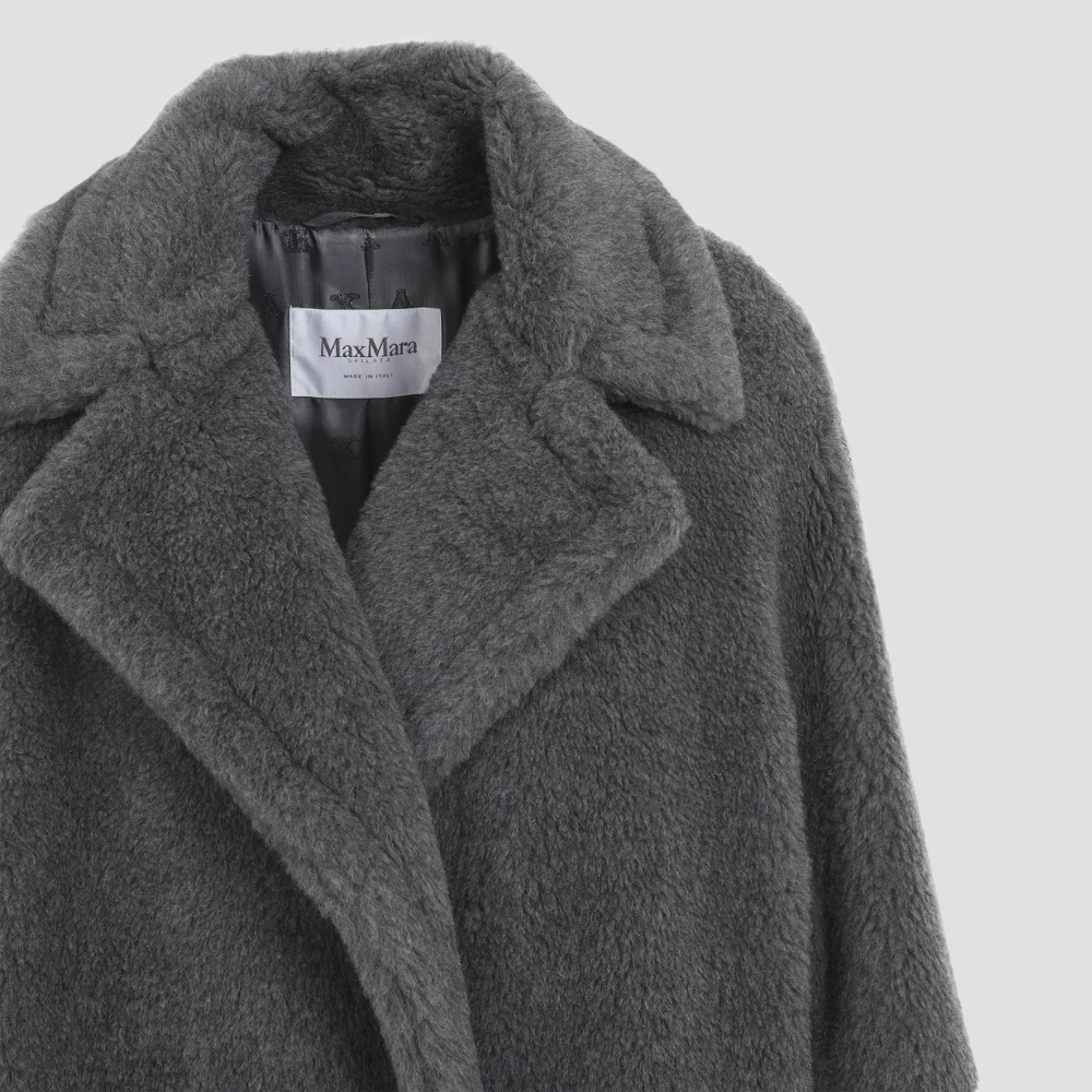 Max Mara Oversized wollen Teddy Kadiak jas Gray Dames