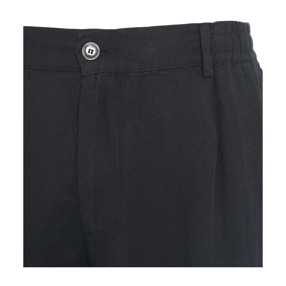 Cruna Zwarte Linnen Broek Ss25 Black Heren