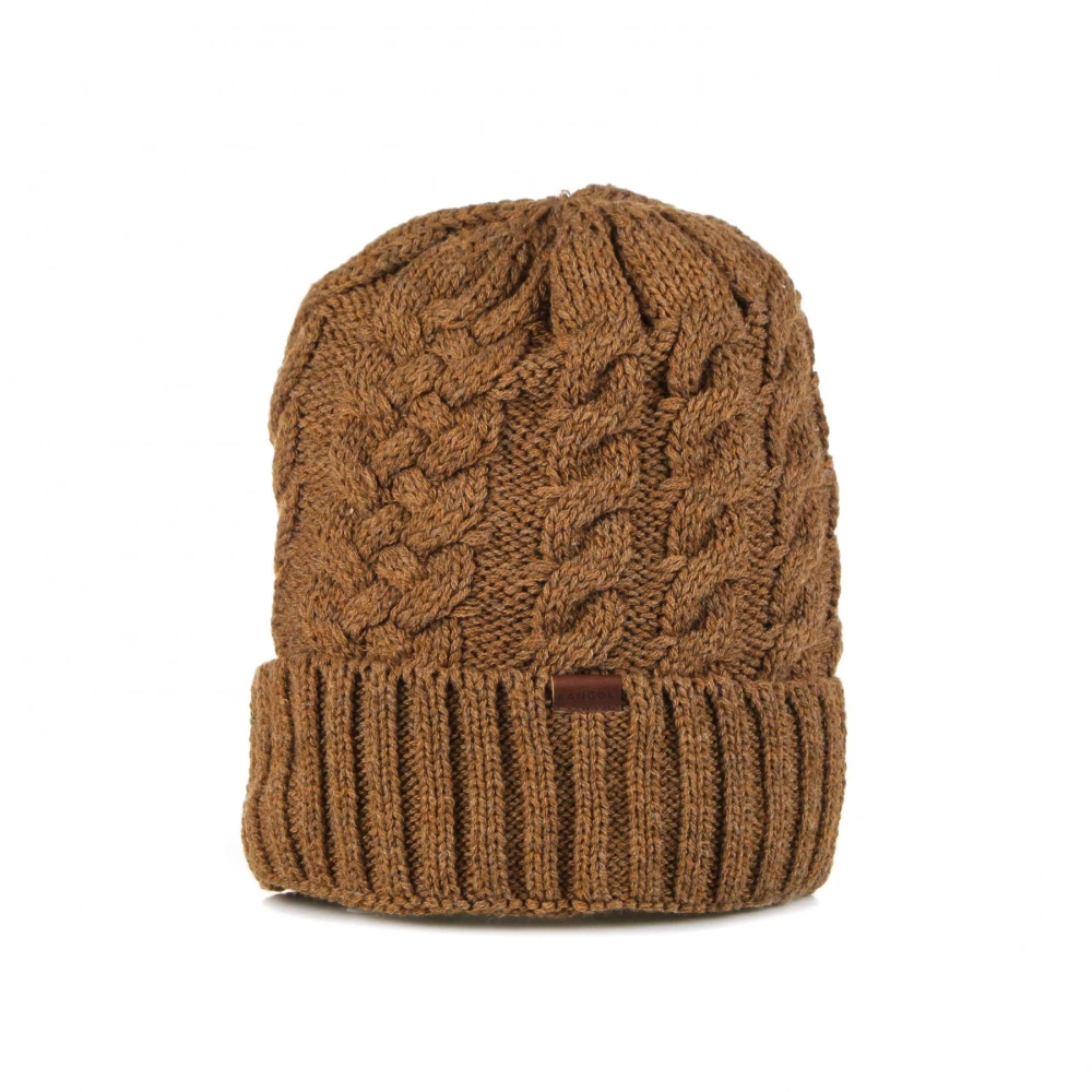 Kangol Cable Beanie in Tan Heather Brown Heren