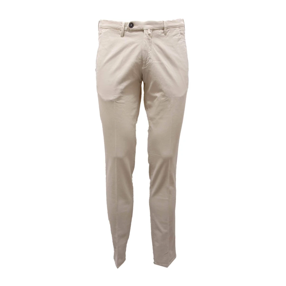 Michael Coal Men's White Slim-Fit Trousers, W33, Slim Fit Cotton Trousers