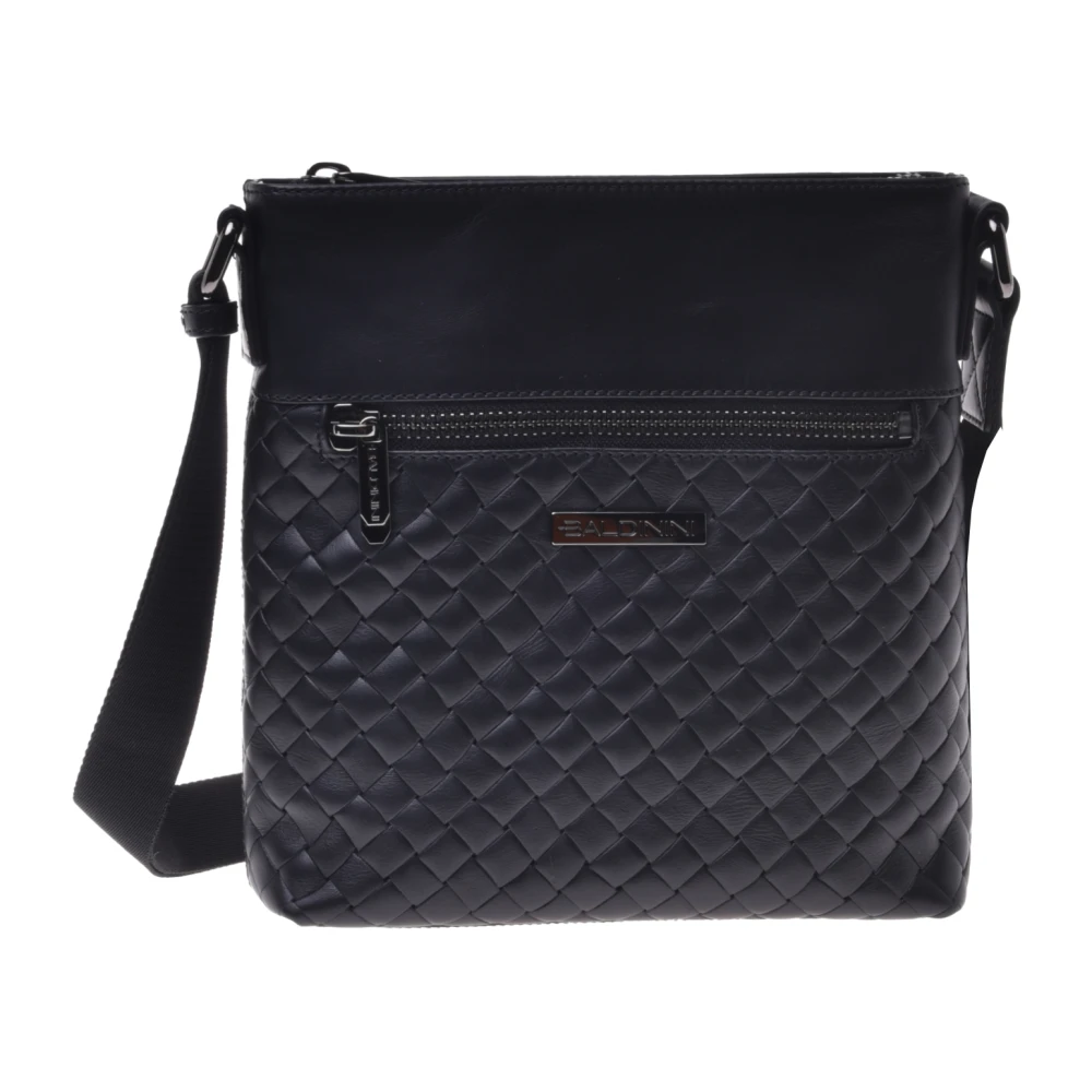 Baldinini Men's Black Woven Crossbody Bag - Cross Body Messenger - One Size - Bags