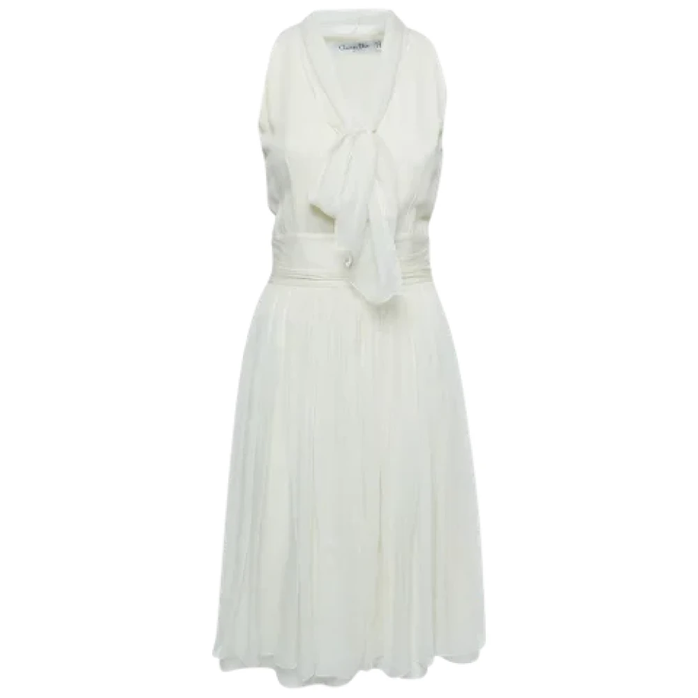 Dior Vintage Pre-owned Silk dresses White Dames