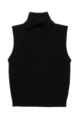 Svart Turtleneck Ärmlös Damtopp