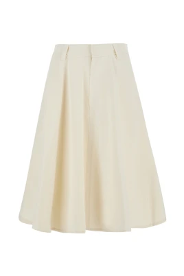 Creased A-Line Midi Skirt