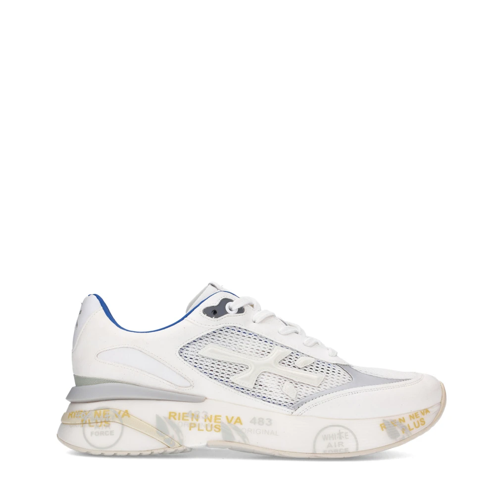 Premiata White Trainers With Grey And Blue Accents - Male - Sneakers - 9 Uk - Shoes