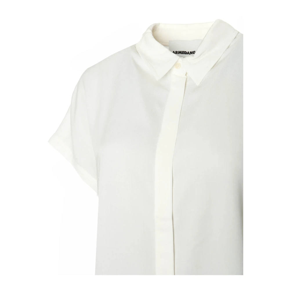 ARMEDANGELS Flowy Blouse met Opstaande Kraag White Dames