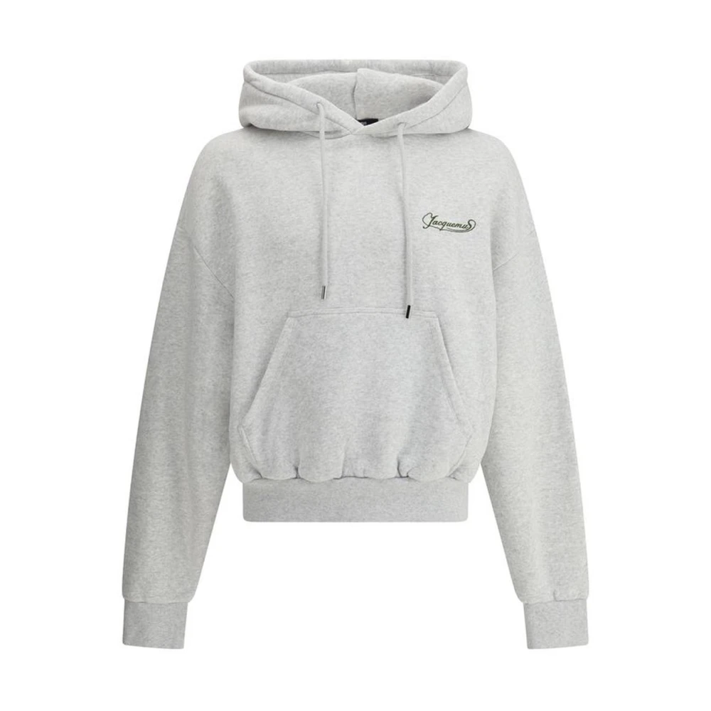 Jacquemus Gezellige katoenen hoodie met kangoeroezak Gray Heren