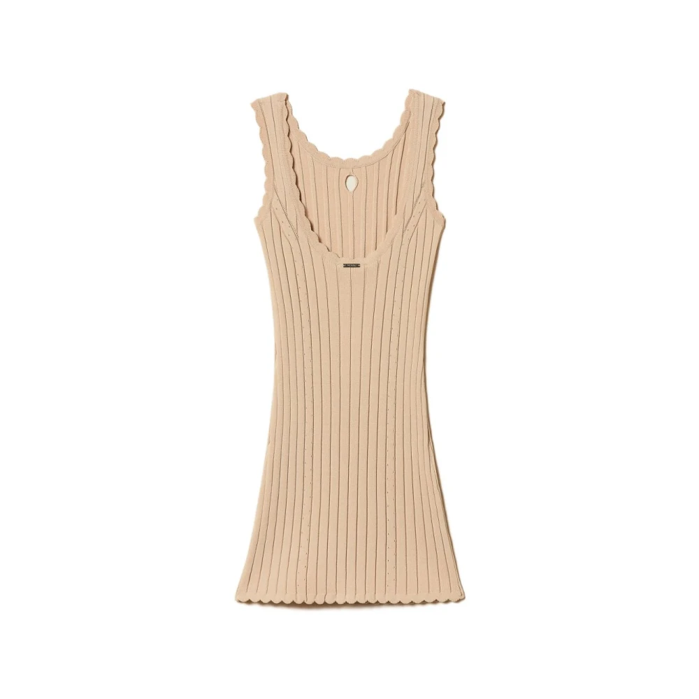 Twinset Unisex Kids Brown Dresses, 12 Y, Abito Corto In Maglia