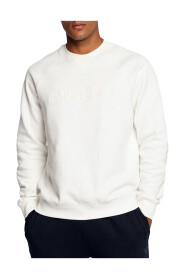 Kremowy Sweter z Wytłoczonym Logo Aldwin