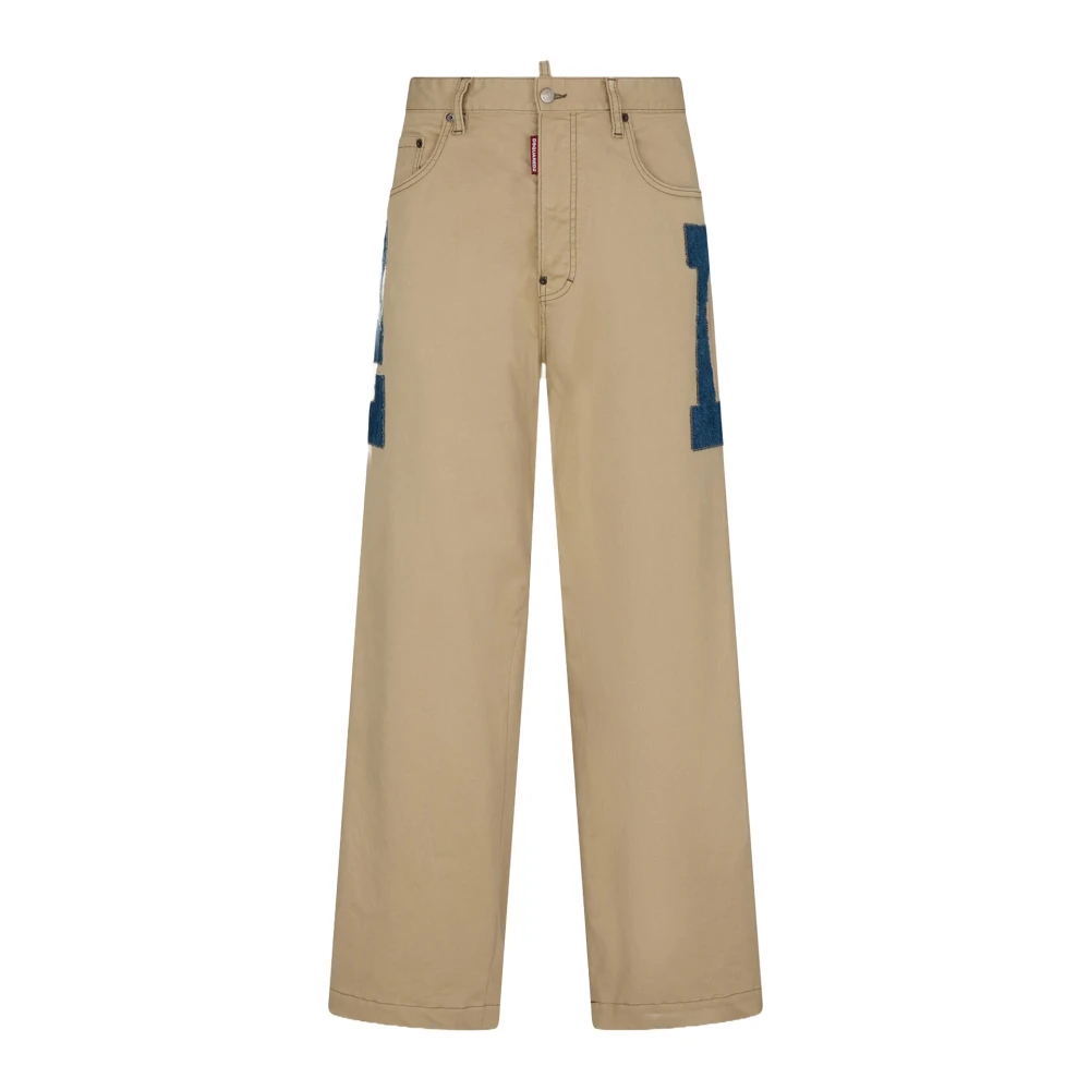 Dsquared2 Stretch Katoen Drill Vijf-Pocket Jeans Beige Heren