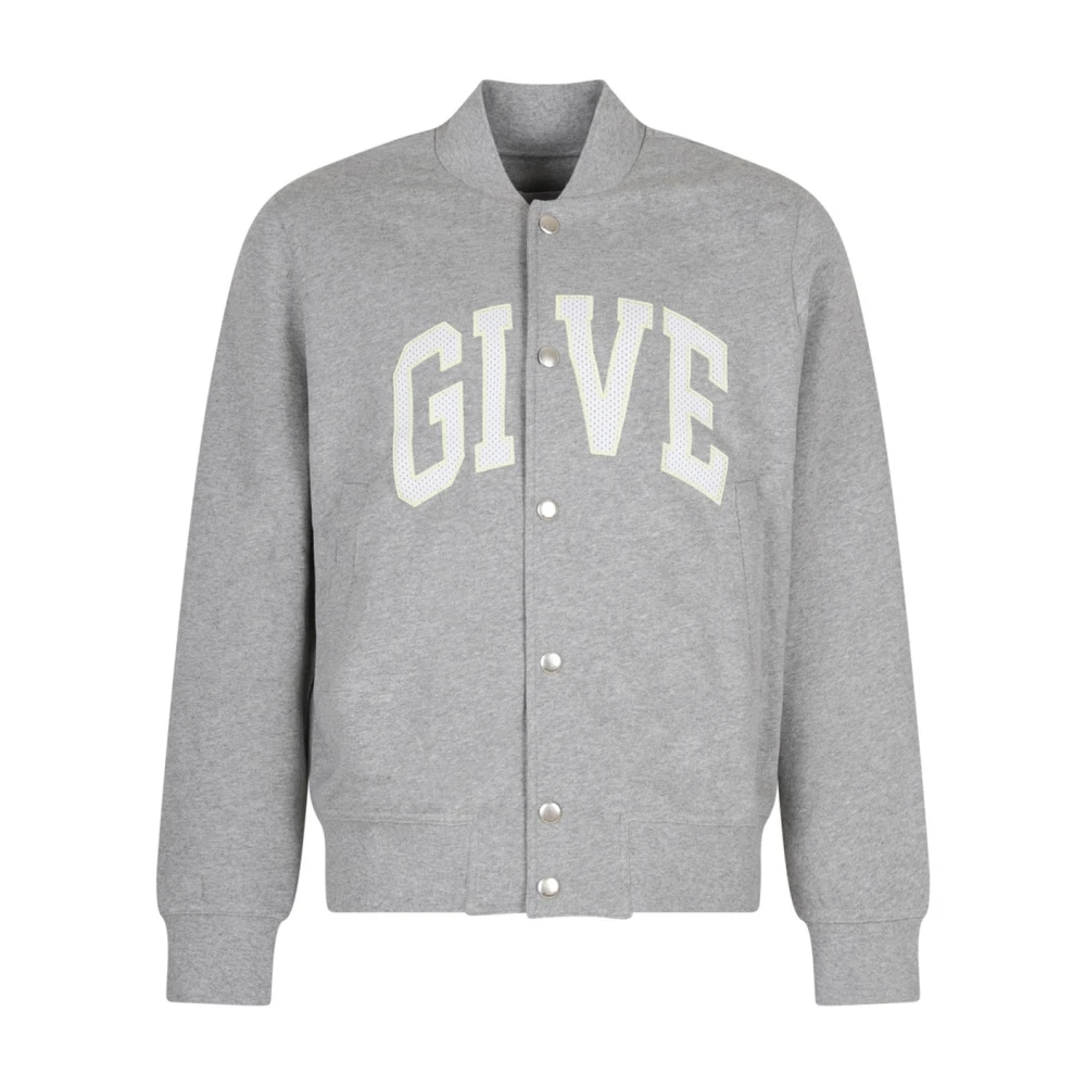 Givenchy Men's Gray Bomber Jackets, M, Light Grey Bomber Jacket With Logo