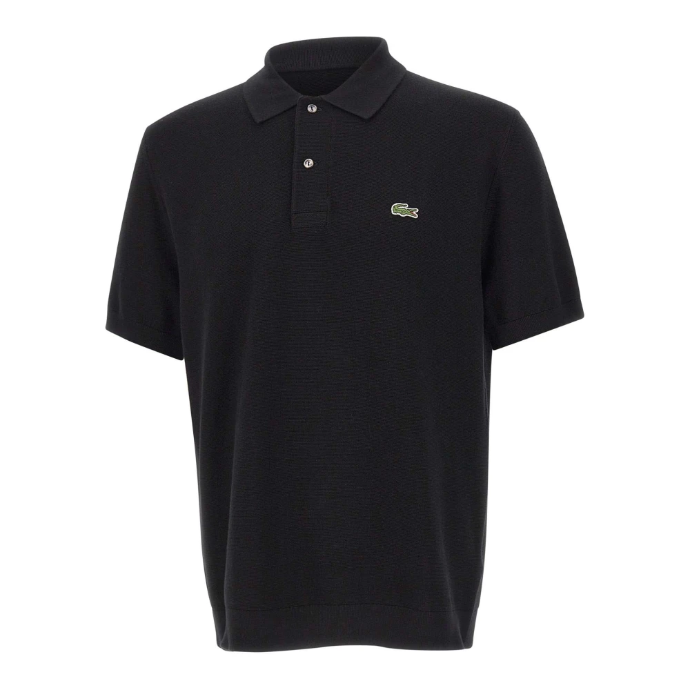 Lacoste Men's Black Polo Shirts, M, Classic Fit Knitted Polo