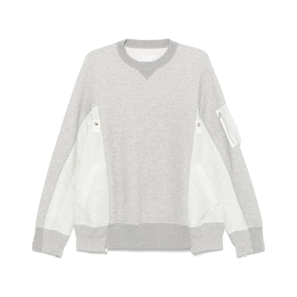 Sacai Grijze Sweater met ritszak Gray Heren