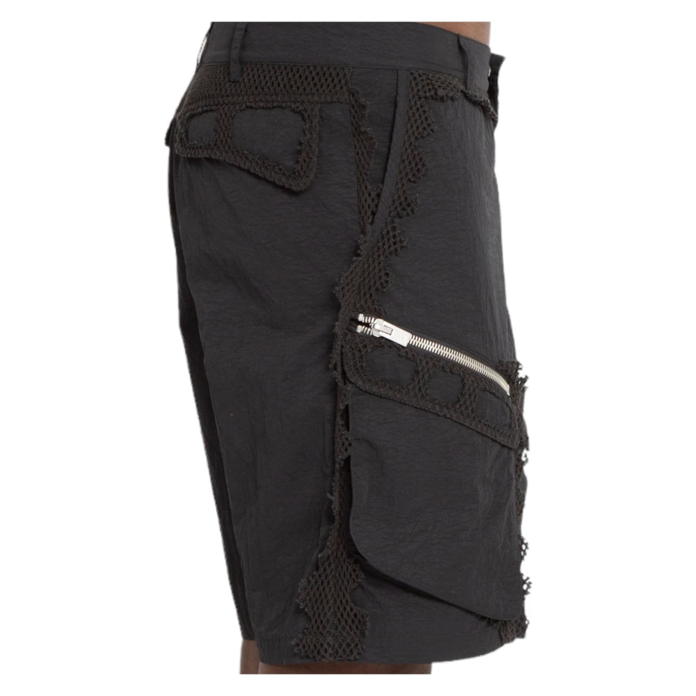 Heliot Emil Zwarte Sferische Cargo Shorts Black Heren