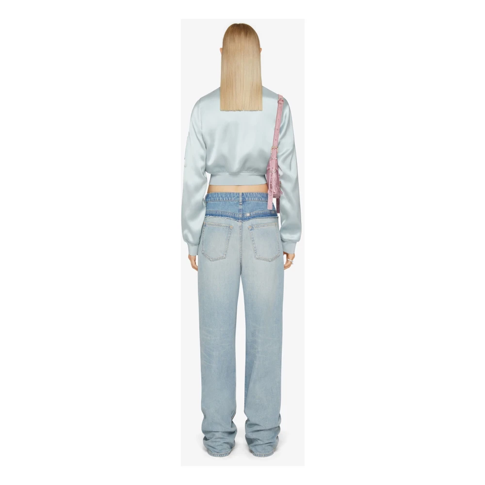 Givenchy Mixed Denim Straight Jeans Blue Dames