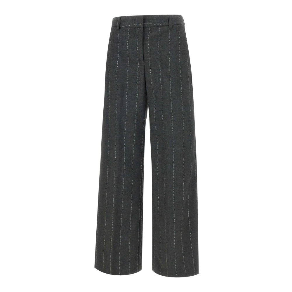 Kaos Grijze Viscosebroek met Lurex-draden Gray Dames
