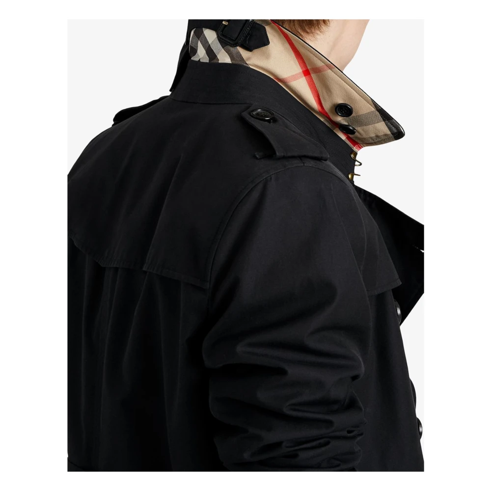 Burberry Zwarte Waterdichte Trenchcoat Blue Heren