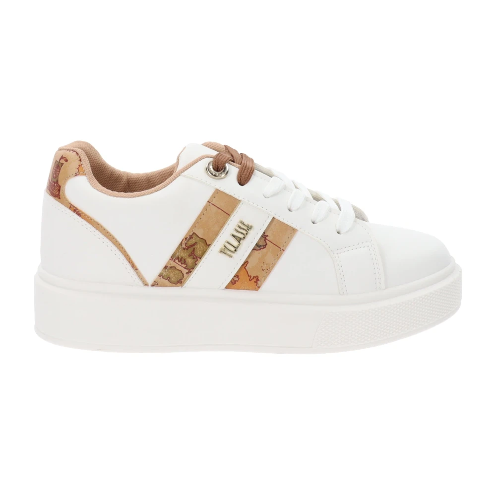 Alviero Martini 1a Classe Sneakers i Skinnimitation Stilren Casual Chic White, Dam