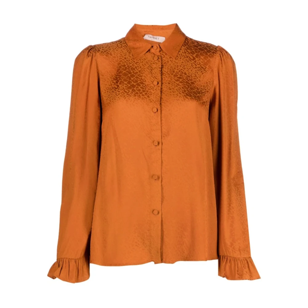 Twinset Elegante Bruine Lange Mouwen Shirt Brown Dames