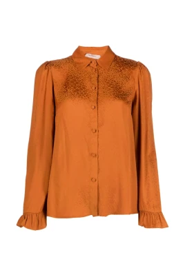 Elegant Brun Långärmad Skjorta