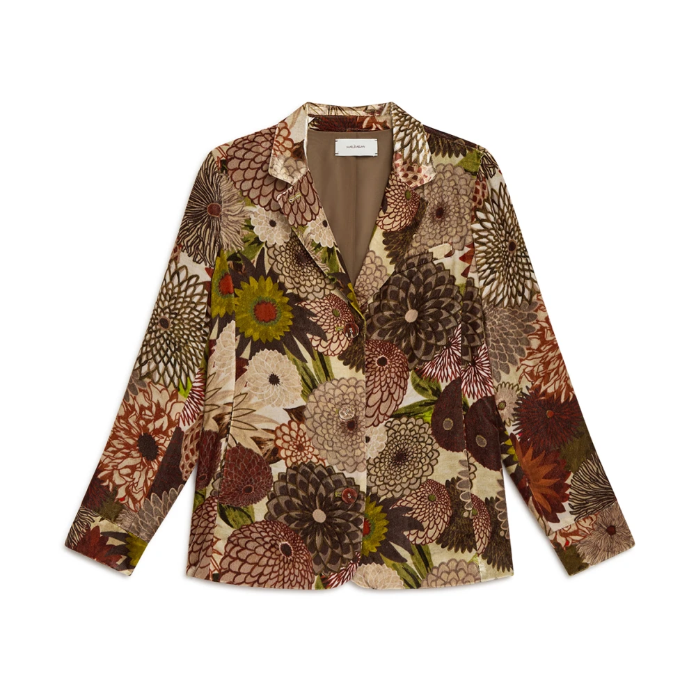 Maliparmi Velvet Prints Shirt-Jacket Green Dames