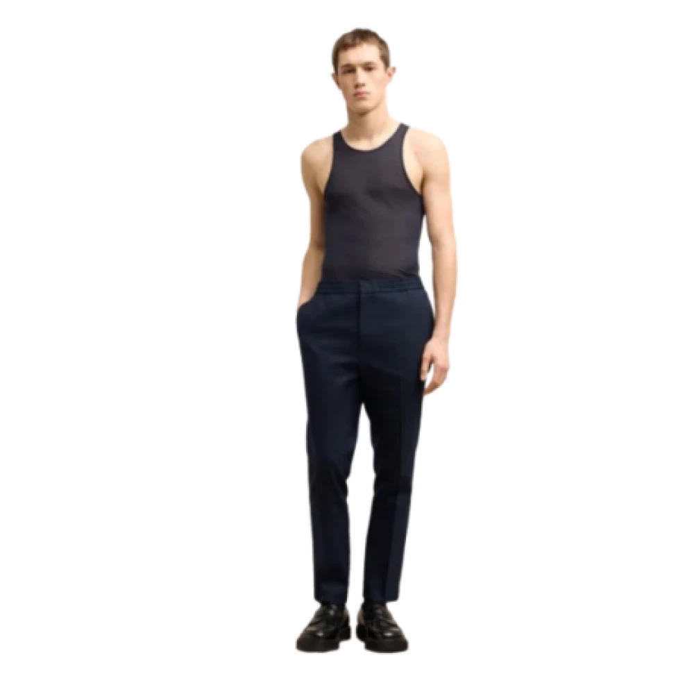 Ami Paris Chino Broek met Elastische Taille: Comfort en Stijl Blue Heren