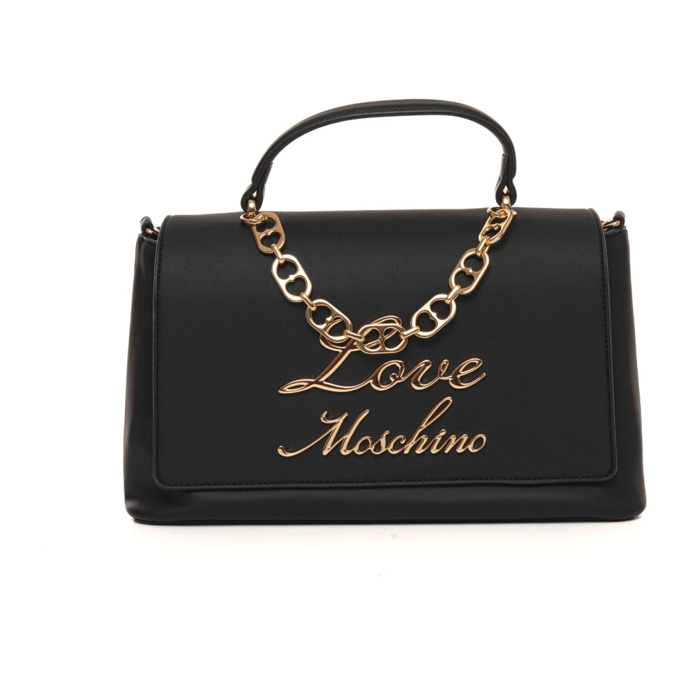 Love Moschino Stijlvolle Handtas met Metalen Logo Detail Black Dames
