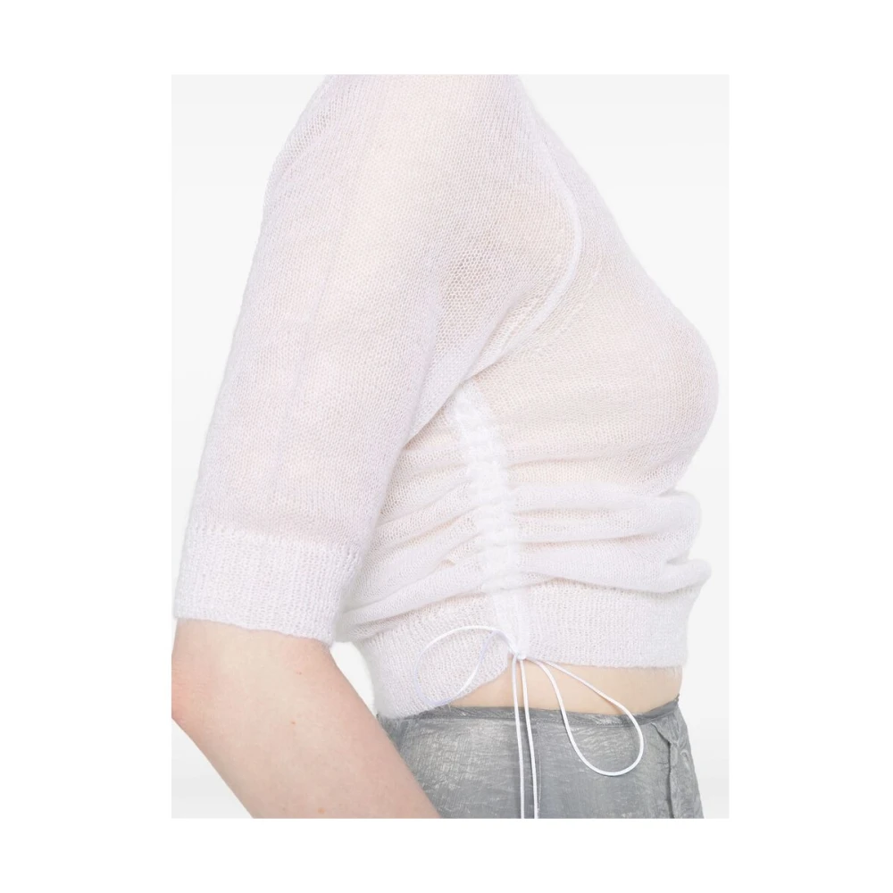Cecilie Bahnsen Witte Crew Neck Korte Mouw Sweater White Dames